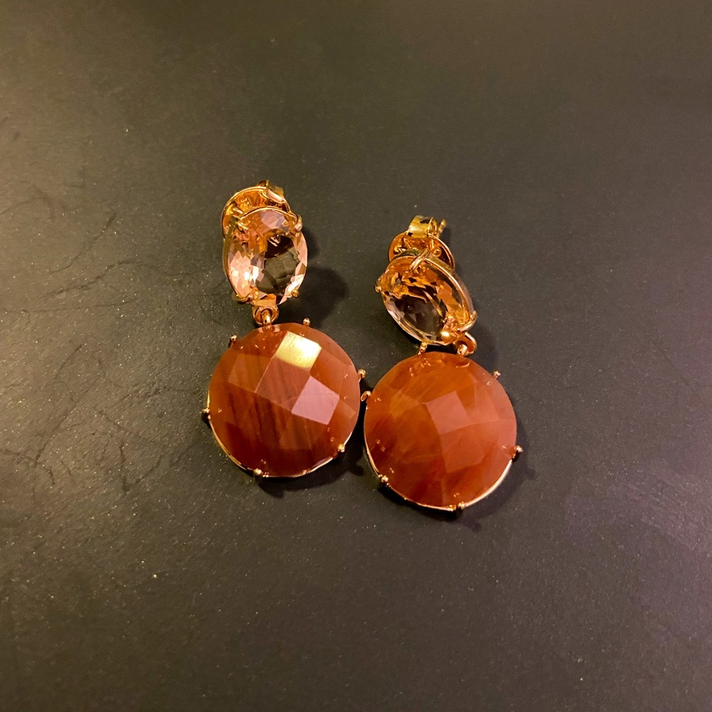 Earrings from Brazil with natural aragonite stone